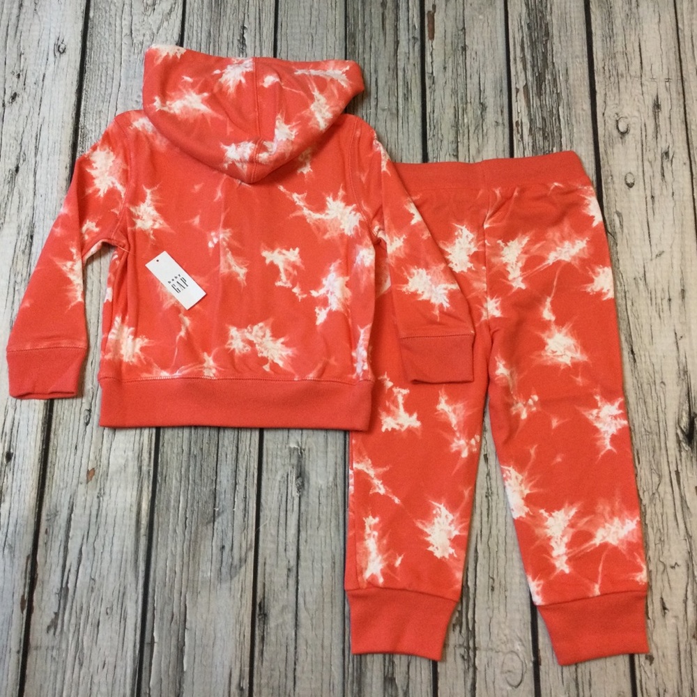Baby Gap Boys 2T 3T 4T Orange & White Sweatshirt & Sweatpants Outfit. NWT - Picture 4 of 5